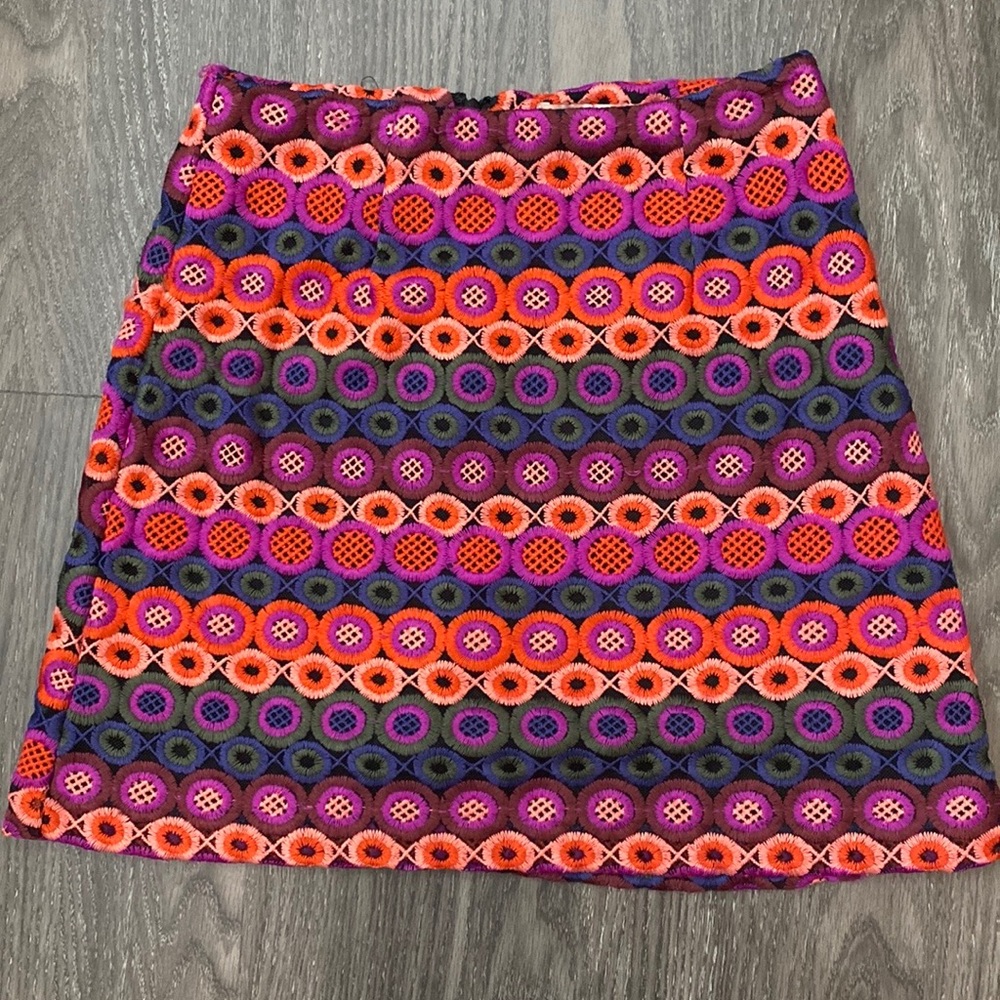 Anthropologie Hutch Lined Embroidered Skirt 00P